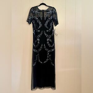 BLACK SEQUINED LONG GOWN